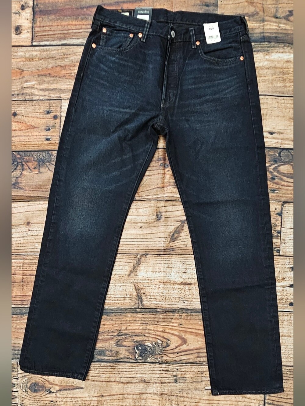 Levi's Premium 501 Slim Taper Selvedge Jeans Men's 34x32 Cotton Black Denim NWT